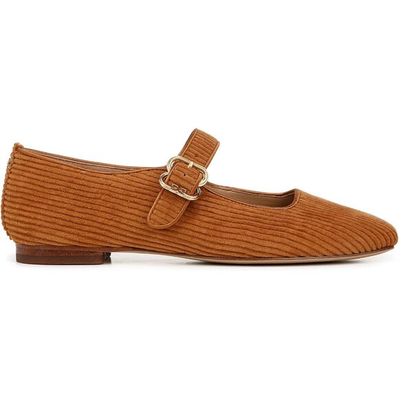 Sam Edelman Women Harvest Brown Polyester Michaela Buckle Ankle Strap Flat Shoes - Picture 5 of 6